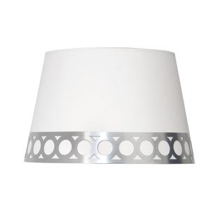 Paralume E14 bianco e argento, dimensioni 15x12x13 cm, ideale per decorare e illuminare gli spazi interni. - Product Image 1