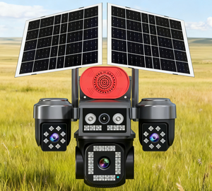 Năng lượng mặt trời-Powered bốn ống kính Mạng máy ảnh tầm nhìn ban đêm CMOS SD Thẻ ngoài trời an ninh phát hiện video báo động quang điện điện - Product Image 6