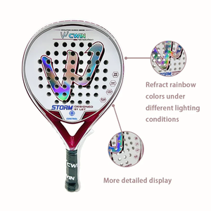 Raquette de <span class=keywords><strong>padel</strong></span> CWIN légère avec <span class=keywords><strong>surface</strong></span> en fibre de carbone et noyau en mousse EVA Memory Flex - Raquette de tennis de <span class=keywords><strong>padel</strong></span> haut de gamme - Product Image 1