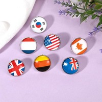 Épinglettes de drapeau de pays personnalisées insignes en métal émaillé souple broche d'État national pour hommes femmes épingle à chapeau