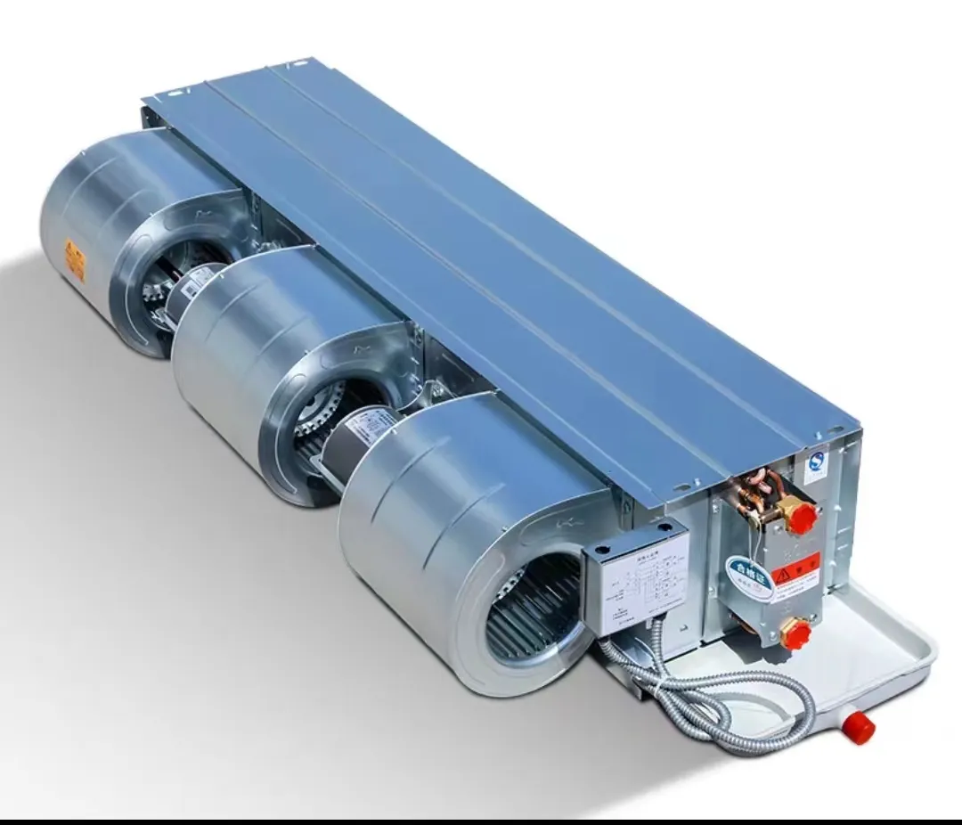 Sistemas Hvac Unidad de bobina de ventilador de agua fría FCU oculta horizontal de 2 tubos para calefacción y refrigeración de hoteles