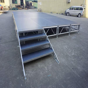 Plataforma de Escenario Portátil de Aluminio RK, Resistente y de Altura Ajustable, Fácil de Montar, Superficie Antideslizante para Eventos y Conciertos al Aire Libre - Product Image 1