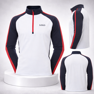 Fabricants de vêtements de sport OEM légers en patchwork pour le golf, pulls athlétiques à quart de zip, sweat-shirts à quart de zip pour vêtements personnalisés - Product Image 1