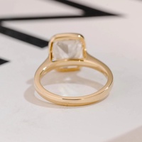 Bague de fiançailles en or massif 10K/14K/18K avec diamant de laboratoire CVD/HPHT certifié IGI, taille coussin 0,5-3 carats, serti clos, design solitaire