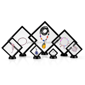 Custom 3D Floating Frame Display Dust-proof Anti-oxidation Jewelry Packaging Box Acrylic Jewelry Box for Necklace ring