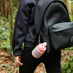 Bouteille d'eau pliable en silicone, portable, pliable, pour le sport, les voyages en plein air, anti-fuite, sans BPA, qualité alimentaire, réutilisable, pour la salle de sport - Product Image 5