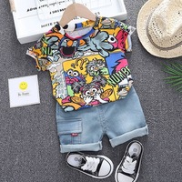 Hot Sale Sommer Kinder bekleidung Sets Baby Boy Sets zweiteilige T-Shirt Kinder kleidung coole Cartoon Camo Sommer Shorts tragen