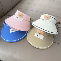Casquette UV en gros motif dessin animé mignon pour enfants, chapeau d'ours à large bord pour l'extérieur et les voyages