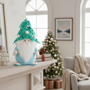 Meilleure Vente : Accessoires de Noël Premium – Gnome en Laine Feutrée Bleu Ciel, Modèle Arbre de Bord de Mer, avec Claquettes - Product Image 2