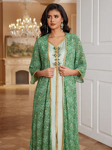 दुबई Tutkish फूल कढ़ाई अफगान पारंपरिक Jibab अरब उच्च ग्रेड स्वभाव रेशम मुस्लिम मोरक्को कफ्तान मुस्लिम Abaya - Product Image 3