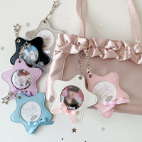 Porte-badge et porte-clés tendance en forme d'étoile, en cuir PU, style Kpop coréen, étui de rangement et de présentation de badges pour fans d'Anime et de Kpop