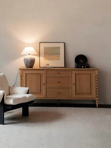 Credenza Moderna in Stile Francese Antico, Mobile di Stoccaggio in Legno Massello per <span class=keywords><strong>Ingresso</strong></span>, Bar, Villa, Sala da Pranzo o Soggiorno, Decorazione da Parete - Product Image 1