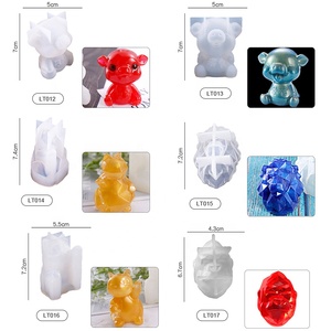 Gorilla, leone, coniglietto cucito, maialino, gatto di formaggio, unicorno, testa di lupo e altri stampi per animali in resina 3d in silicone per animali - Product Image 3