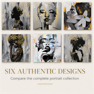Impression d'art mural pour <span class=keywords><strong>femme</strong></span> en or, portrait abstrait noir et blanc, pour salon, chambre, hôtel, intérieurs modernes - Product Image 4
