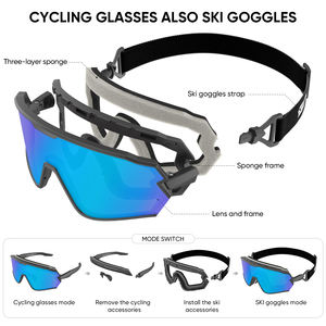 HUBO Meilleur ensemble de <span class=keywords><strong>lunettes</strong></span> de sport avec 5 verres interchangeables Photochromiques Polarisés Protection UV <span class=keywords><strong>Lunettes</strong></span> de course et de cyclisme personnalisées - Product Image 3
