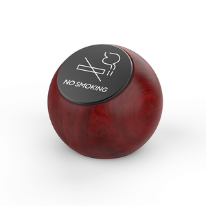 <strong>Custom</strong>-Made Solid Wood Spherical Advertising Board UV Printed No Smoking &amp; WI-Fi <strong>QR</strong> <strong>Code</strong> Signs for Hotels Cafes Table Sign - Product Image 1
