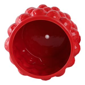 Vaso per Fiori in Ceramica a Forma di Fragola con Design a Bolle Texturizzato per Interni ed Esterni - Product Image 4