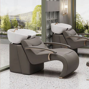 Estación de Barbería Portátil, Cama de Lavado de Cabello con Lavabo de Fibra de Vidrio, Estructura de Acero Inoxidable, Reposapiés Ajustable, Silla de Lavado para Salón de Belleza - Product Image 1
