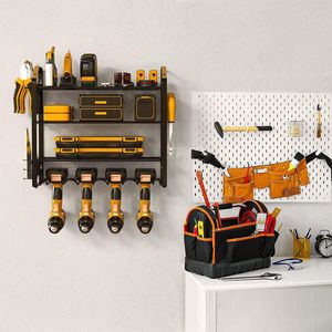 Aggiornamento per stoccaggio a parete in metallo resistente per Garage e stoccaggio in acciaio supporto per trapano a piastre e <span class=keywords><strong>Organizer</strong></span> porta attrezzi facile da montare - Product Image 4
