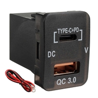 Chargeur USB PD Type C + QC 3.0 avec affichage de la tension, adaptateur, prise tableau de bord, voltmètre pour Toyota Camry Landcruiser Prado