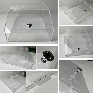Cajas de Acrílico Coloridas para Dulces al por Mayor, con Asa, Tapa Abatible para <span class=keywords><strong>Supermercado</strong></span>, Contenedor de Lucite para Alimentos Secos a Granel - Product Image 3