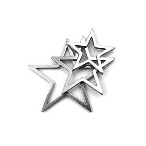 Colgante hueco de estrella de cinco puntas de acero inoxidable para la fabricación de pendientes, accesorios de joyería H1061 - Product Image 2