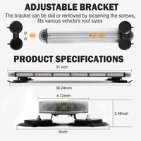 Barre lumineuse LED d'avertissement pour véhicule d'urgence, gyrophare de toit pour récupération, remorquage, camion, voiture, balise stroboscopique, barre lumineuse LED clignotante