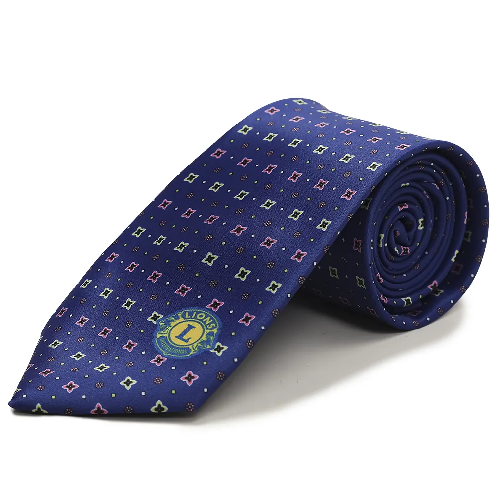 Custom Design Polyester Printing Logo Club Shield Necktie ODM For Club International Fraternity Logo Ties