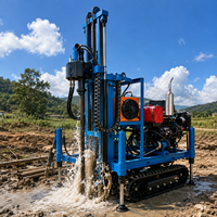 Petite foreuse hydraulique sur chenilles pour la construction de puits d'eau