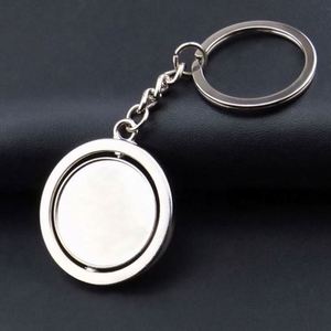 Double-sided Blank Logo 360 Rotating Keychain Custom Personalize Stainless Steel Rotating Laser Engraving Sublimation <b>Key</b> <b>Chain</b> - Product Image 2