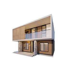 Casa Modular Prefabricada de Dos Pisos con Estructura de Acero y Revestimiento de Madera, Estilo Contemporáneo, Ideal para Alojamiento Turístico, Superventas - Product Image 1