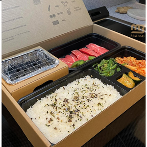New Arrival bếp ngoài trời than nướng BBQ Bento hộp giấy tùy chỉnh dùng một lần takeout bento-yaki hộp giấy kraft thực phẩm container - Product Image 6