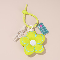 Llavero Abridor de Botellas con Colgante de Flor Pequeña, Simple y Moderno, Impresión UV en PVC, Duradero, Colorido y Bonito, Regalo al por Mayor