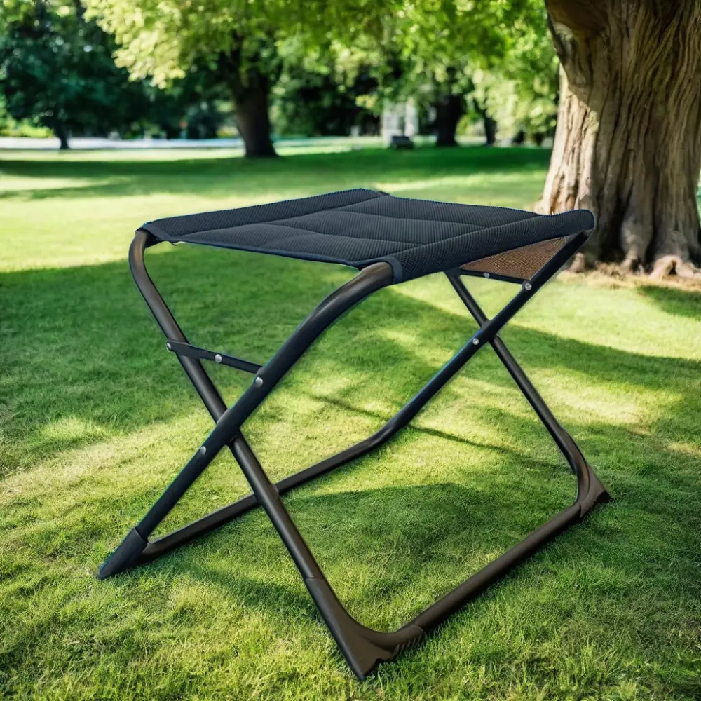 Üretici iyi yapılmış alüminyum tüp çerçeve siyah açık havada Mini kamp sandalyesi için hafif katlanır sırt çantasıyla sandalye