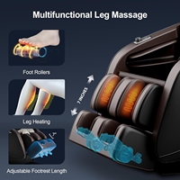 Fauteuil de massage corps entier zéro gravité avec mode stretching thaïlandais, scanner corporel, haut-parleur Bluetooth, chauffage, massage des pieds et bouton de commande