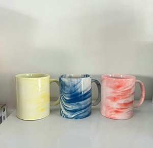 Bulk Marble Swirl Pattern <b>Ceramic</b> <b>Mugs</b>, Multi-color Watercolor Vein Cups Custom Logo Print for Gift Shop Supermarket Wholesale - Product Image 3