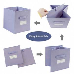 Boîte de rangement en tissu en gros, boîte de rangement pour armoire, boîte de rangement pour la maison avec couvercle mobile - Product Image 3