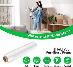 Film étirable HDPE Huamaohengchun 18 pouces, rouleau de 1500 pieds, 80 gauge, transparent, qualité industrielle, qualité alimentaire, film rétractable pour palettes - Product Image 5