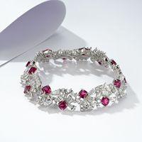 Pulsera de Plata 925 con Rubí Cultivado, Diseño Moderno, Excelente Regalo para Niños, para Uso Diario y Ocasiones Festivas