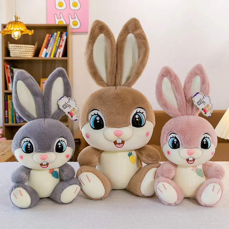 Tersedia kawaii lembut lucu plushie peluche bantal boneka hewan baru bantal boneka kelinci 35cm mainan mewah boneka kelinci