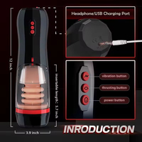 Bestseller Masturbator-Cup für Männer Starke Vibration Automatische Masturbationsmaschine Masturbationsspielzeug Teleskopischer Aircraft Cup