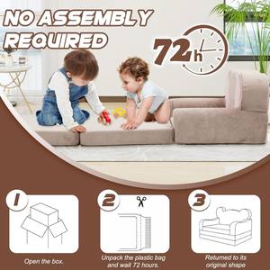Sillón Convertible 2 en 1 para Bebés y Niños, Mini Sofá Modular Plegable, Conjunto <span class=keywords><strong>de</strong></span> Sofá Cama para Sala <span class=keywords><strong>de</strong></span> Juegos y Dormitorio - Product Image 6
