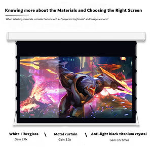 Écran de <span class=keywords><strong>projection</strong></span> électrique portable 84 pouces, écran de <span class=keywords><strong>projection</strong></span> mural électrique blanc, fonction cinéma maison - Product Image 4