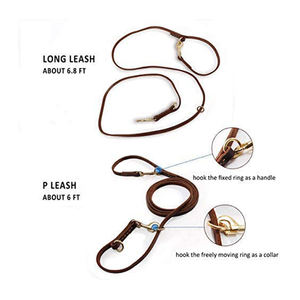 Guinzaglio Retrattile per Cani, Guinzaglio Multifunzione in Pelle per Animali Domestici, Guinzaglio da Addestramento Mani Libere con Due Ganci per Uno o Due Cani - Product Image 4