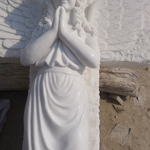 Tay Chạm Khắc đáng yêu có cánh thiên thần qua đầu đá đá cẩm thạch bia mộ - Product Image 4