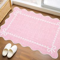 Alfombra de Salón al por Mayor de Fábrica, Juego de Alfombras con Lazo Rosa en Forma de Nudo para Interiores, para Entrada, Dormitorio, Cocina