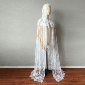 Mantella <span class=keywords><strong>in</strong></span> <span class=keywords><strong>Pizzo</strong></span> di Nylon per Matrimoni e Feste, Abito da Sposa, Bianco e <span class=keywords><strong>Nero</strong></span>, Stagione Primaverile, Fornitura Diretta dalla Fabbrica - Product Image 5