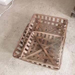 Fabrikgefertigter Holzspäne-Korb zur Aufbewahrung Tabakkorb / Trocknungstablett Set aus 3 - Product Image 3