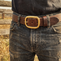 Boucle de ceinture à ardillon en alliage de zinc de marque FR, finition brossée, détection par aiguille, robuste, style western, pour accessoires de sangle - Vente chaude