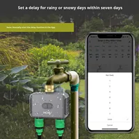 Para Tuya Smart Home Garden Válvula de agua de riego de 2 vías Aplicación Aspersor de control remoto Salida dual IPS Temporizador de barra de batería